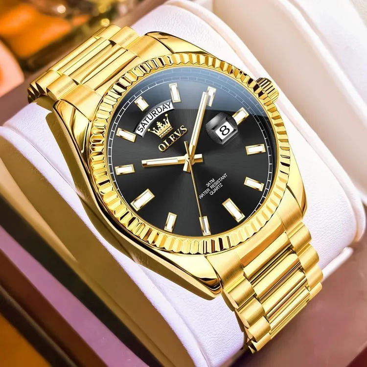 瑞士认证名表正品黑冰糖手表男款高档奢华石英表夜光防水商务腕表