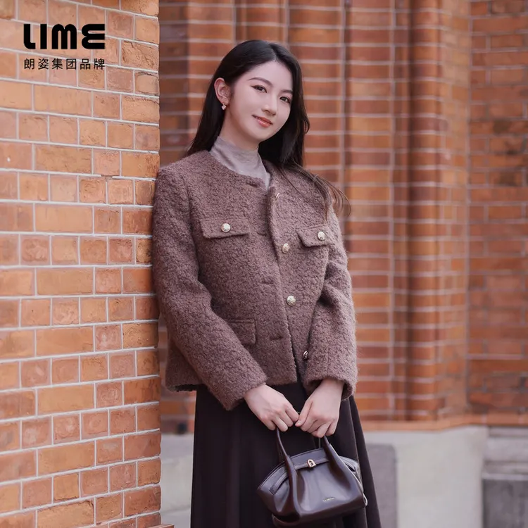 LIME/莱茵【循迹真我】冬高端气质千金风花呢上衣外套LDGD9AWHC801