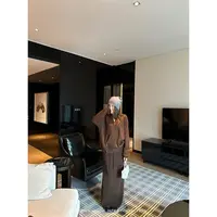 THEISSN宁司 交叉V领宽松毛衣外套女直筒半裙套装 01498/01499