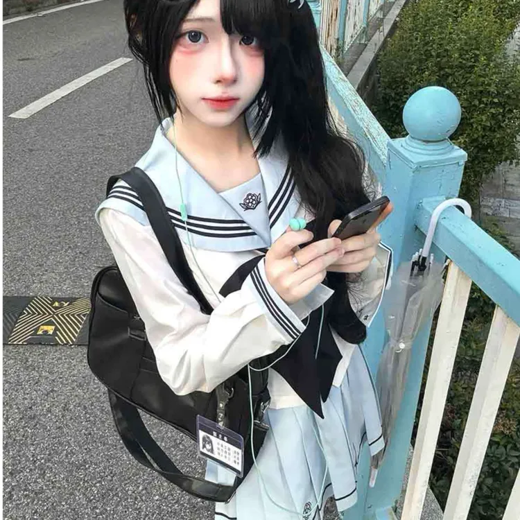 【水青玉】甜嗑jk制服裙水手服显白显瘦收腰正版原创学院风套装