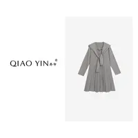 QIAO YIN"连衣裙“设计师时尚学院风百搭秋连衣裙QY28391