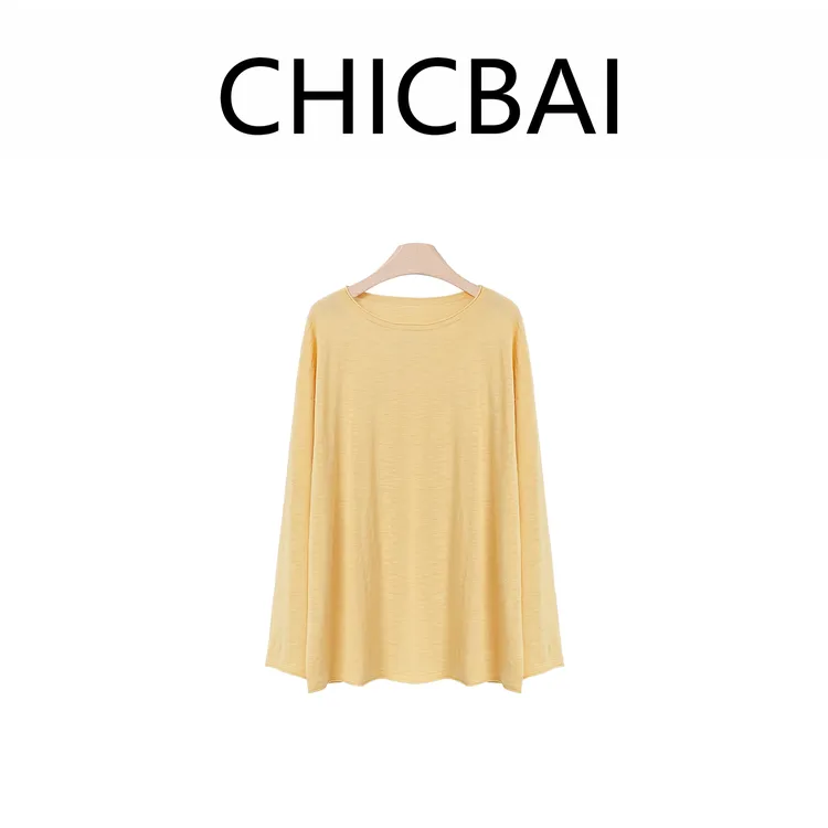 CHICBAI 肌理廓形竹节亚麻素光调色盘罩衫 慵懒氛围单品