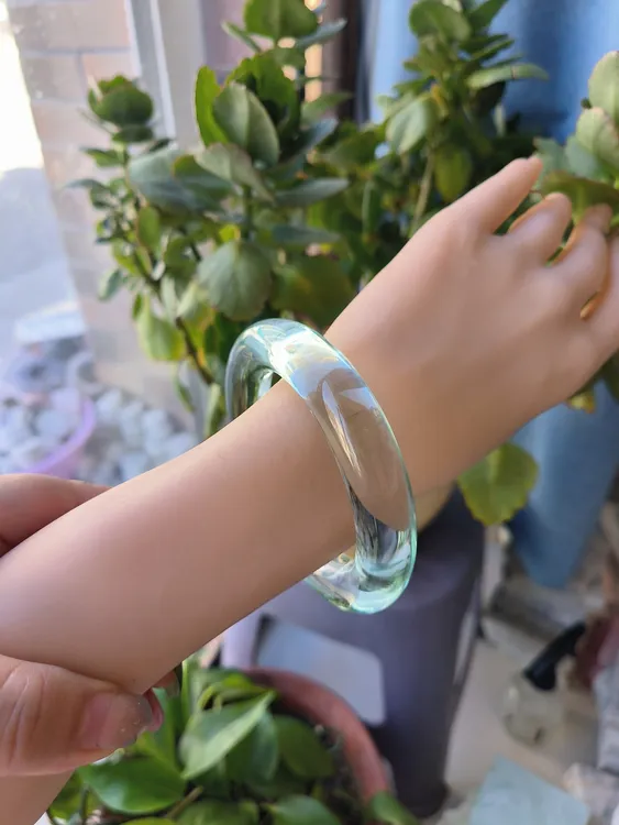 非金属仿水晶手镯 水晶圆条全净体大圈口小圈口干净镯子