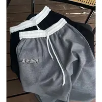 R No退No换 拼接撞色休闲裤女 春季新款韩版百搭直筒裤1409