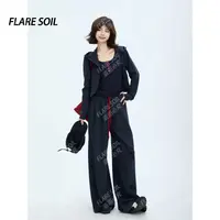 【FLARE SOIL】（现货）秋装两件套灰色开衫短外套帽衫套装 T4449AB