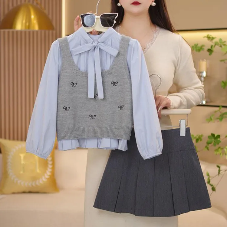 女童春秋款套装2025新款女孩时髦洋气秋装甜美衣服女孩学院风穿搭