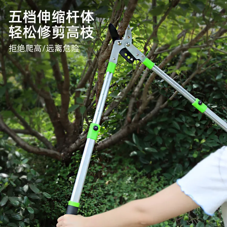 伸缩高枝剪园林果树大力剪SK5粗枝剪刀可伸缩铝合金杆修高树枝剪