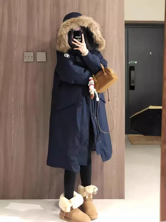 2025年新款冬季长款工装派克服棉服女复古小个子大气保暖外套