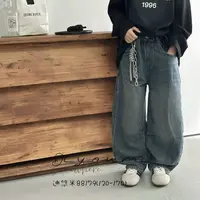 8179童装大口袋牛仔弯刀裤