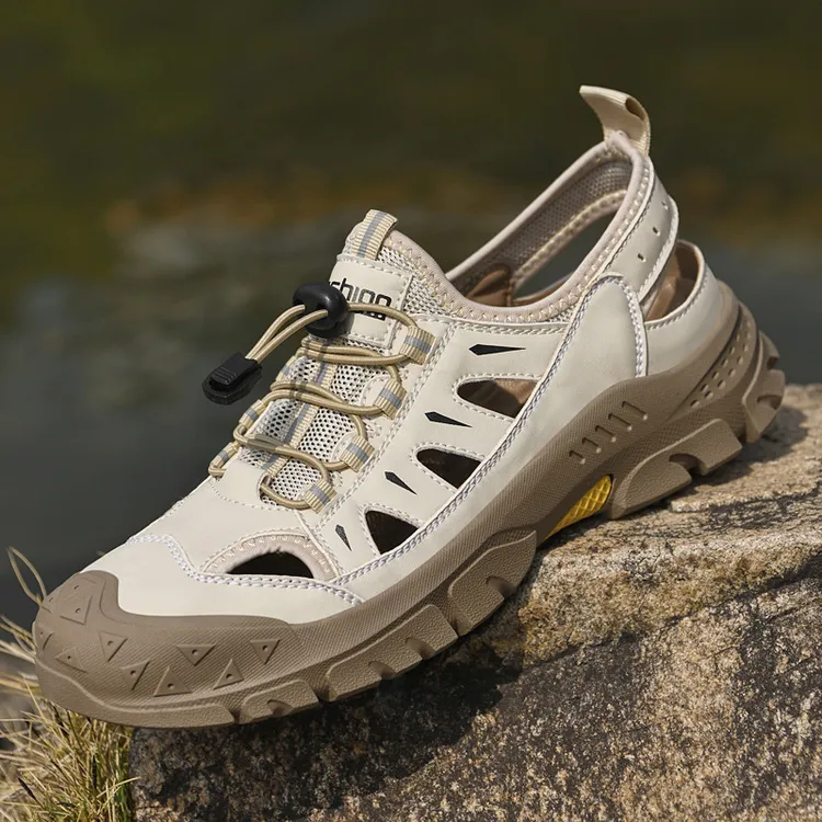 拉斯帕蒂瓦新款夏季男包头凉鞋透气休闲大码沙滩鞋镂空网面鞋徒步