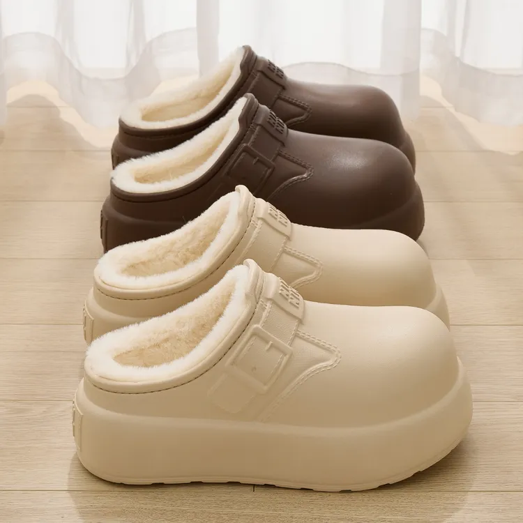 防水棉拖鞋女款2025新款室内家居防滑厚底保暖加绒勃肯棉拖秋冬季