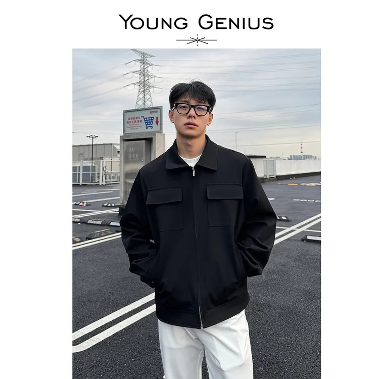 Young Genius秋季老钱风高定TR西装外套短款休闲cleanfit翻领夹克
