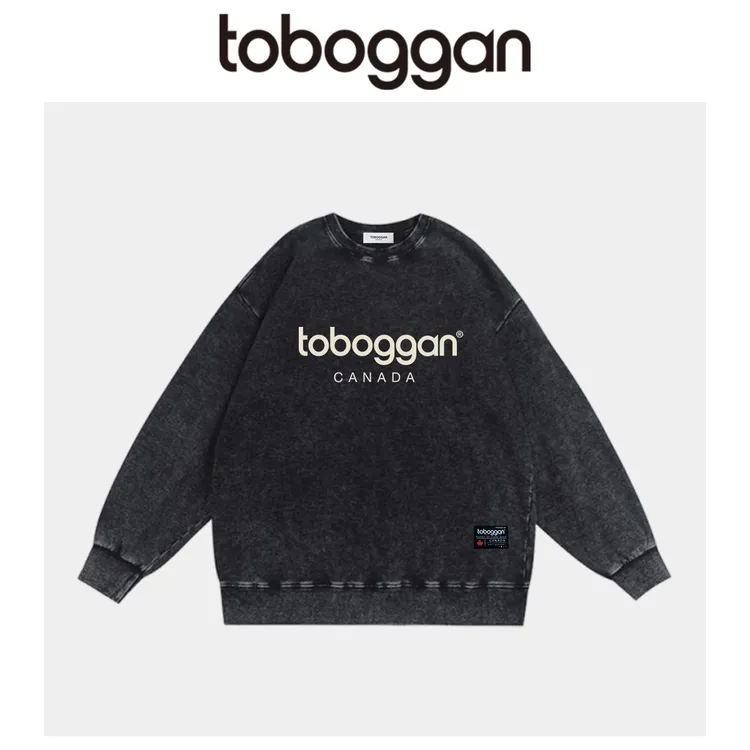 toboggan秋季重工水洗做旧卫衣男女同款高街新复古风宽松百搭上衣
