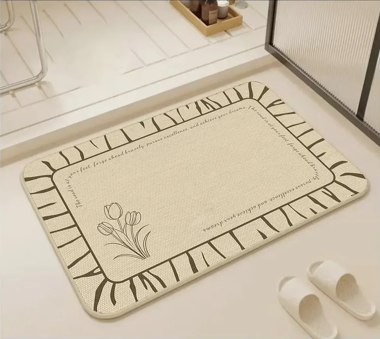 硅藻泥浴室吸水防滑地垫卫生间厕所门速干耐脏脚垫卧室入户垫