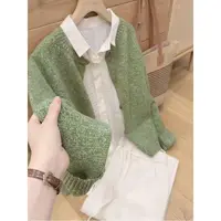 七言家新品！ins穿搭#火爆特种花纱软糯开衫毛衣