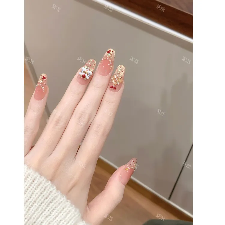 茉哉II【狮来运转】纯手工定制美甲拆卸穿戴甲A5377