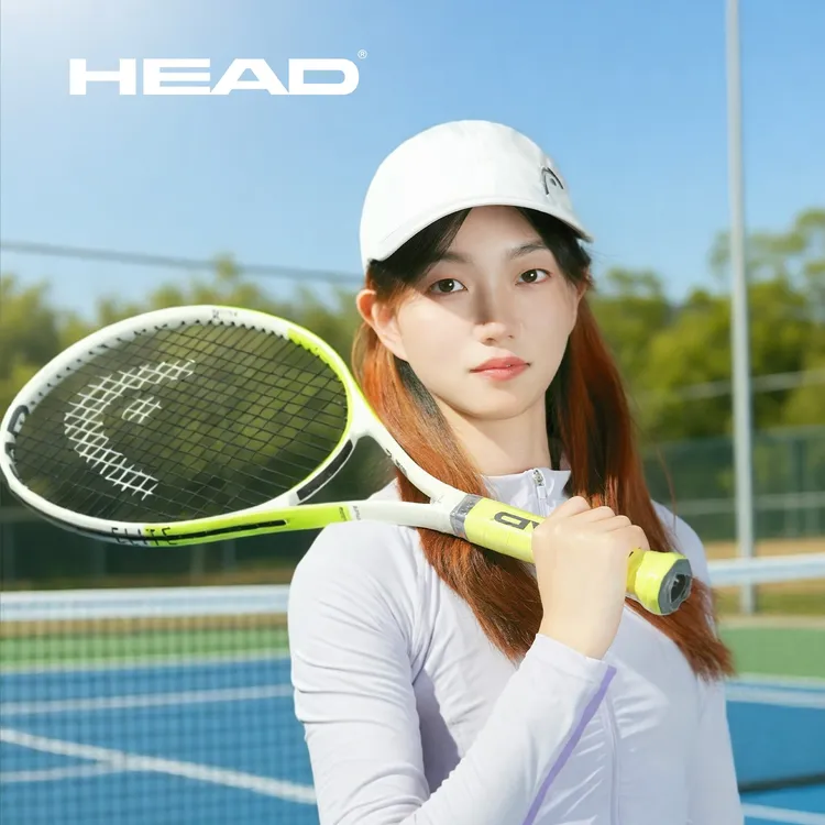 head海德网球帽子遮阳帽2024男女款百搭白色透气可调运动帽夏季