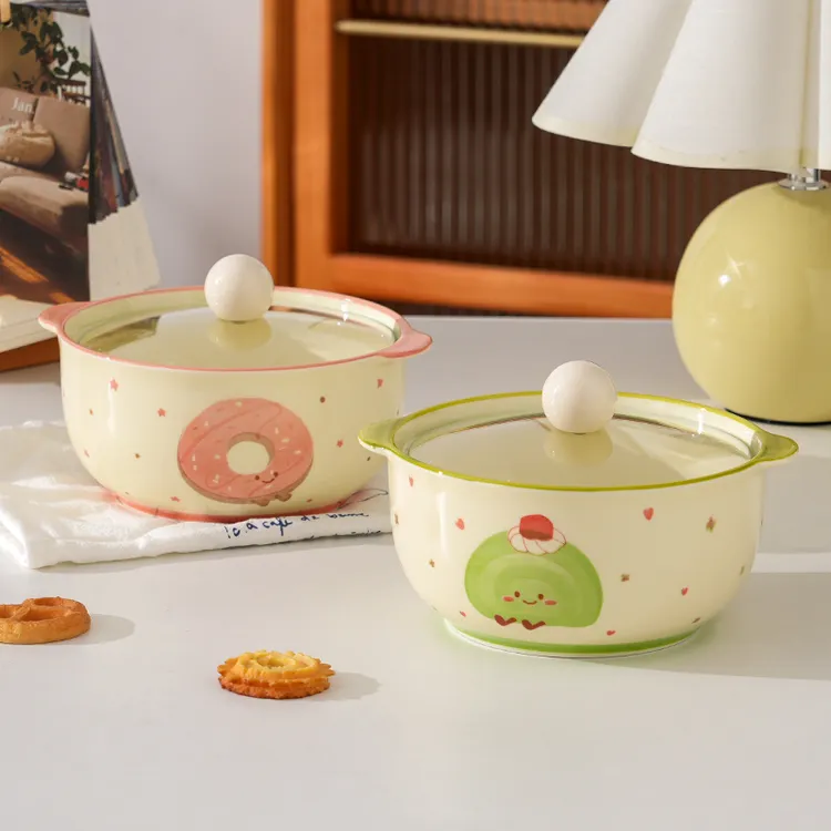 卡通甜心陶瓷泡面碗高颜值家用汤碗新爆款ins个性可爱装螺蛳粉碗