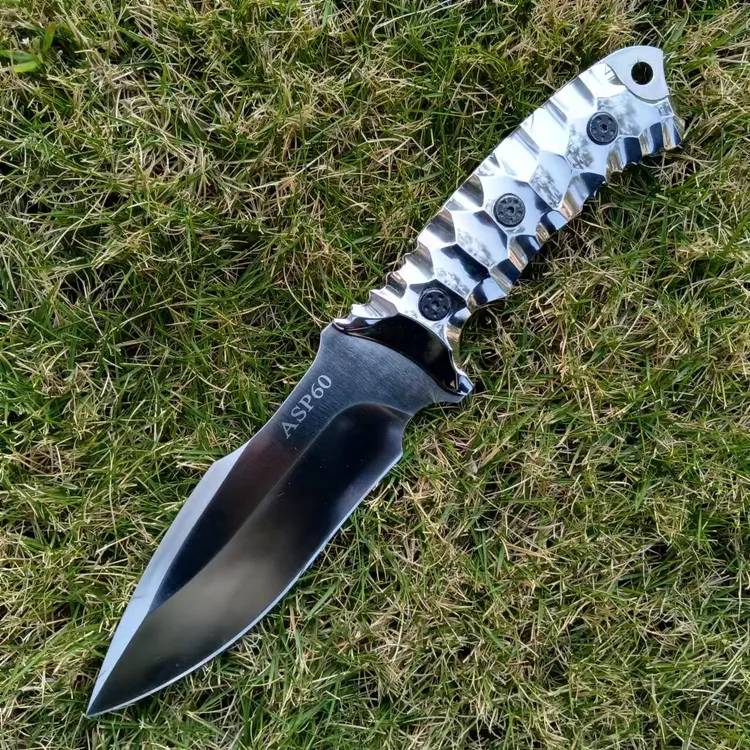倚天ASP60粉末钢高端刀战术刀户外刀直刀水果刀高硬度HRC67划玻璃