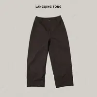 LANGQING 纯色宽松百搭直筒九分休闲裤46684/46875#