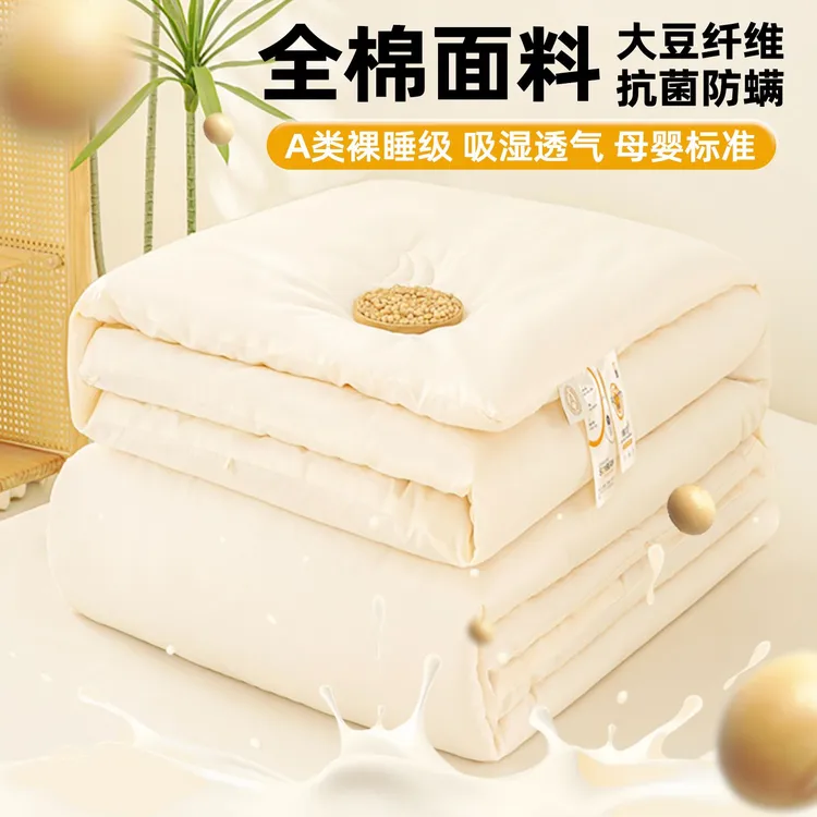 100%纯棉大豆纤维被子被芯冬天加厚保暖冬被春秋被空调被四季通用
