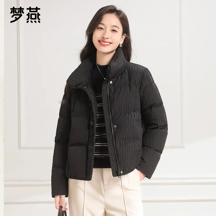 梦燕秋冬女款简约耐穿锁温保暖舒适廓形立领时尚鹅绒服CY11B5064