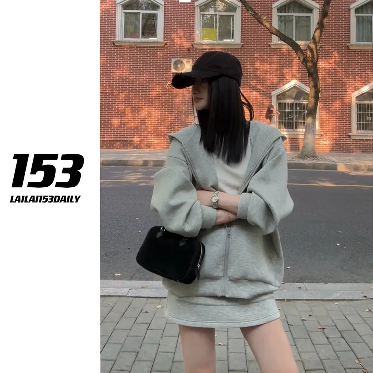 【153的日常】超绵软卫衣套装春秋yonglan慵懒风百搭连帽25QQ7474