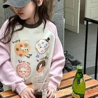 女童洋气卫衣2025春秋新款儿童甜美圆领上衣小女孩秋装撞色外套潮
