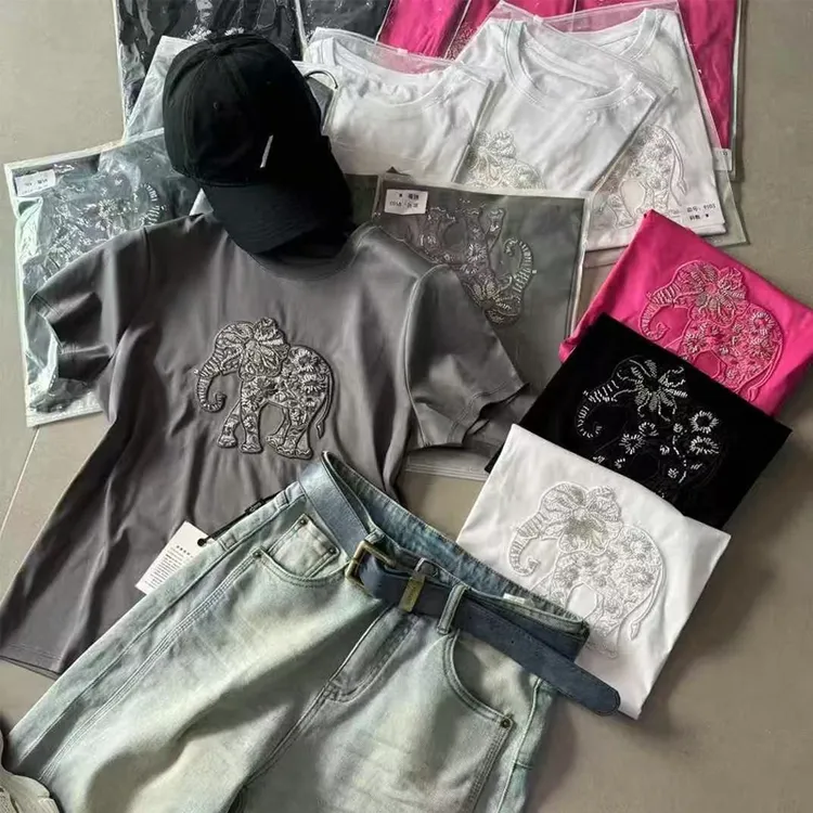 《人见人爱财富T》9103圆领短袖T恤女装时尚图案百搭潮流上衣