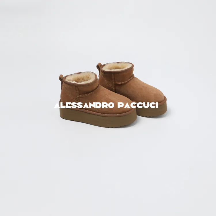 AP洛哥52085XH【三层底雪地靴】羊皮毛一体时尚百搭两色保暖雪地靴