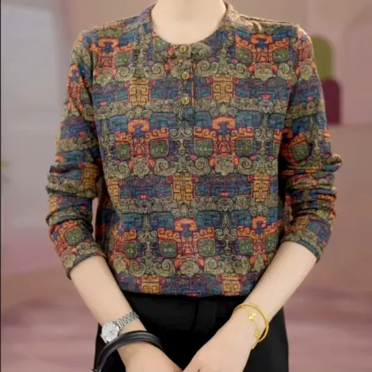 高档女士打底衫2025秋季款长袖百搭显瘦减龄妈妈气质百搭小衫上衣