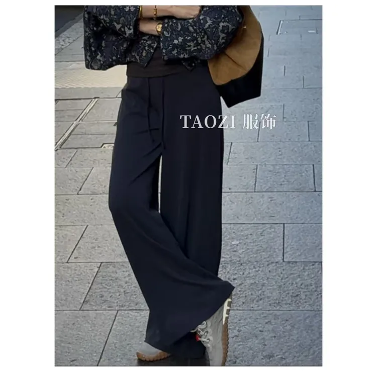 【现货秒发】 07333【澳洲订单】秋季舒适休闲宽显瘦松百搭直筒阔腿裤