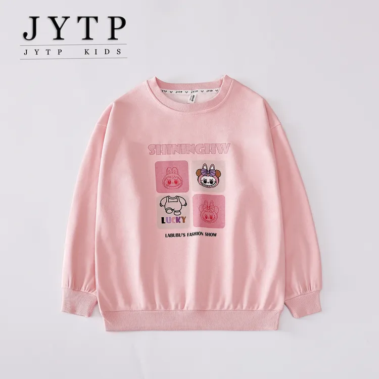 秋季新款女大童韩版圆领卫衣初高中生女孩洋气上衣zb6107简约童品