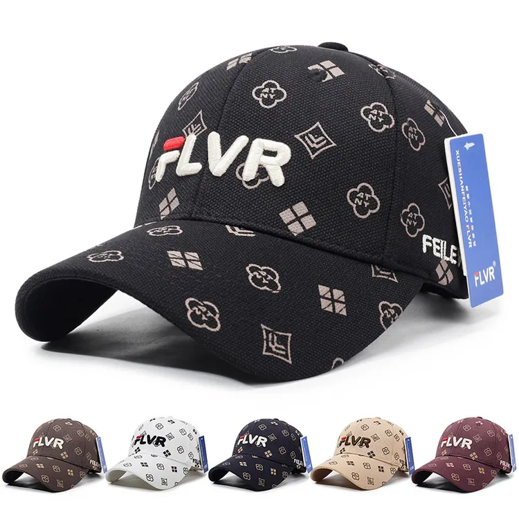 【新款老花】正品秋高品棒球帽男女同款休闲印花鸭舌帽大头大脸可戴