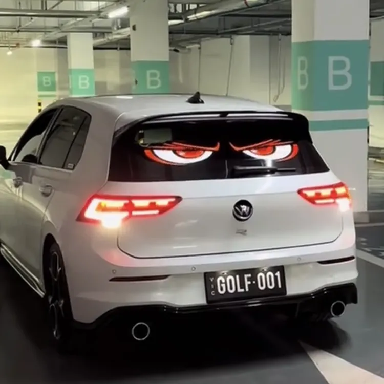 通用款大小车卡车贴恶魔之眼车贴LED柔性后挡风玻璃显示屏氛围灯