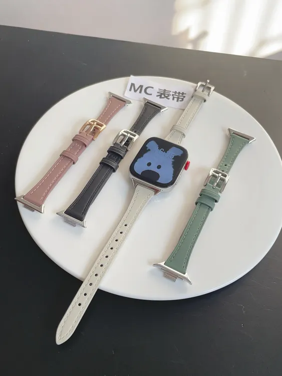 MC适用华为fit4小蛮腰fit3透气fit2腕带华为手环1098牛皮4pro表带