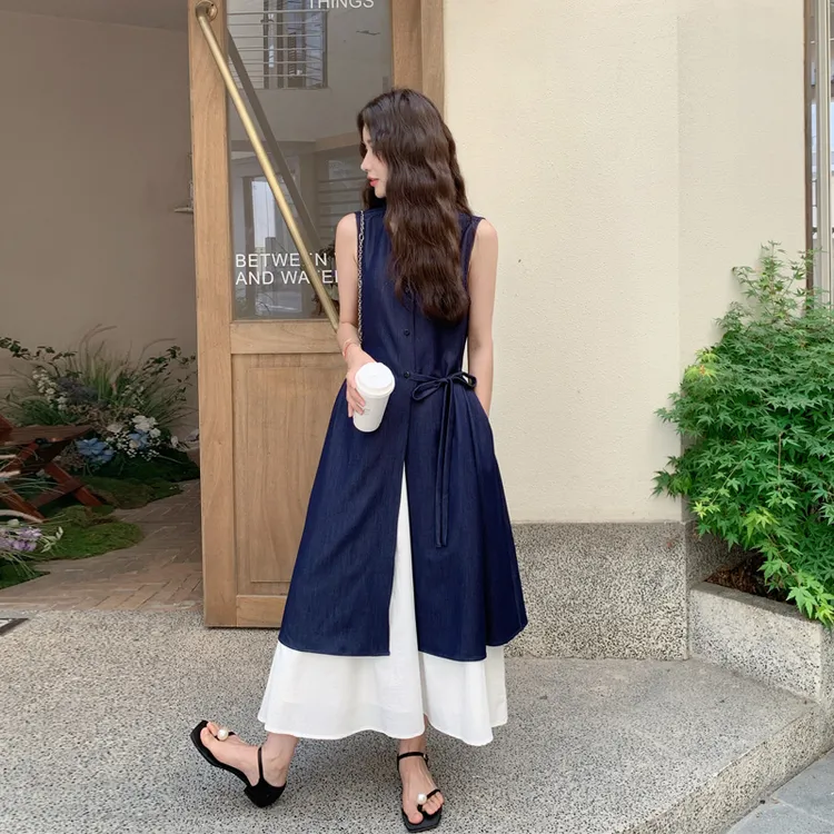 设计感绑带罩衫半裙套装2025夏季新款复古韩系慵懒风松弛感两件套