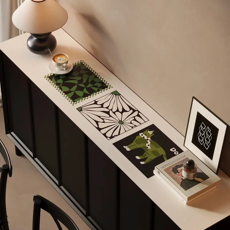 中古风餐边柜玄关柜桌面垫子氛围感桌垫防油防水电视柜台面保护垫