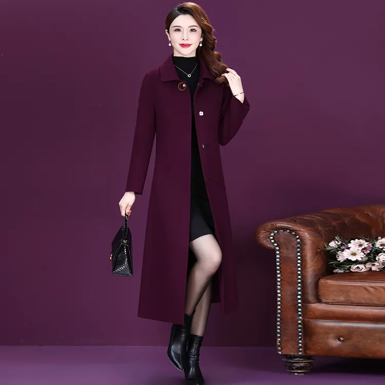 冬季女装羊毛2025新款呢子大衣中年气质妈妈装高档毛呢中长款外套