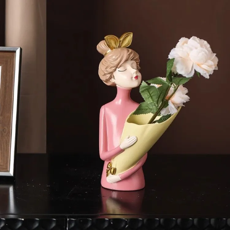 简约轻奢女孩入户门钥匙摆件创意客厅玄关酒柜餐桌新家乔迁装饰品