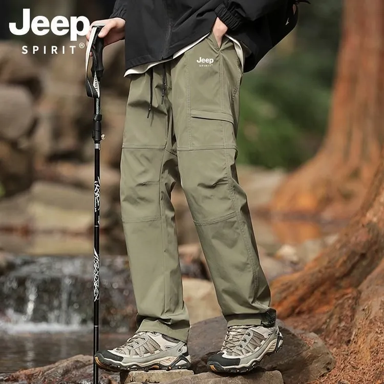 JEEP吉普冲锋裤男女款户外运动工装裤防风防水加绒加厚保暖登山裤