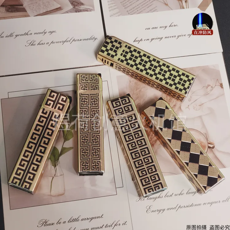 金属防风打火机金格子直冲创意龙息网红正品礼盒送男生礼物