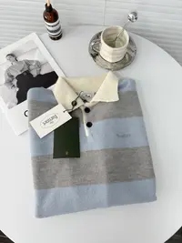 【杨嘻嘻】即墨韩版拼接休闲百搭厚款女长袖条纹毛衣针织翻领28310