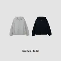 时髦轮廓美式经典好穿纯色慵懒廓形连帽卫衣外套 FW023764