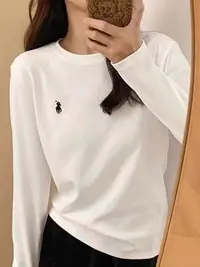 秋冬新款棉➕羊绒高级简约长袖小马刺绣上衣