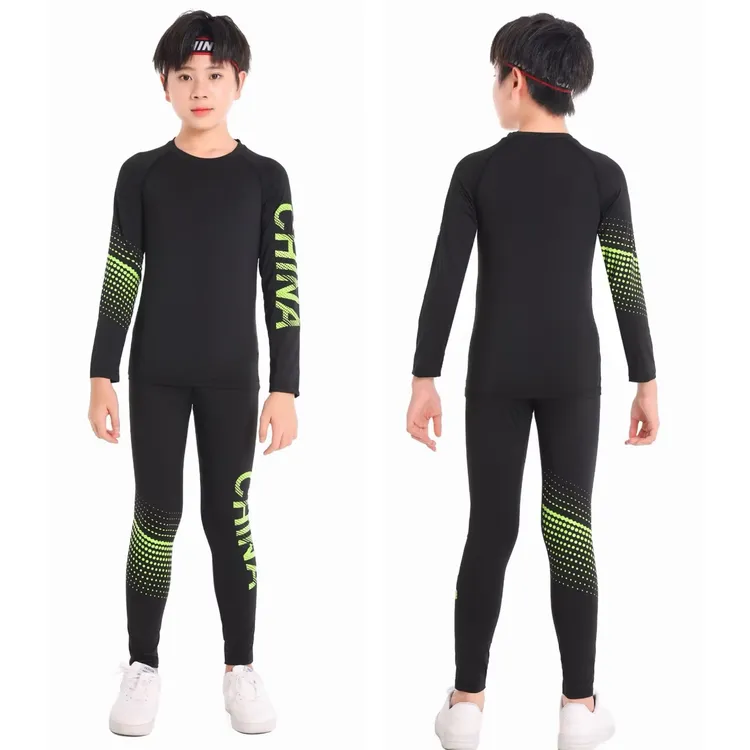 儿童篮球服打底紧身衣训练服男童速干透气衣足球户外运动长袖