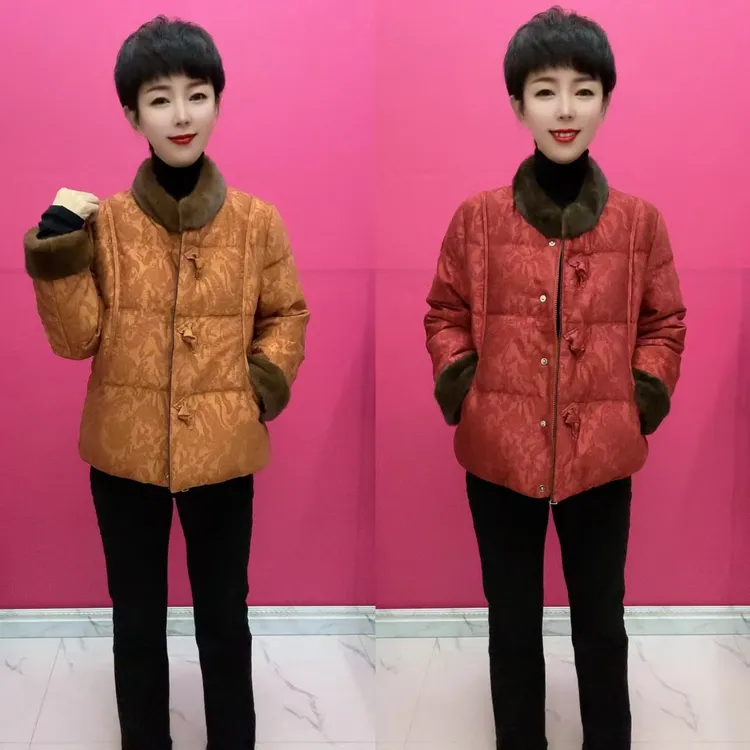 新款圆领国风羽绒服