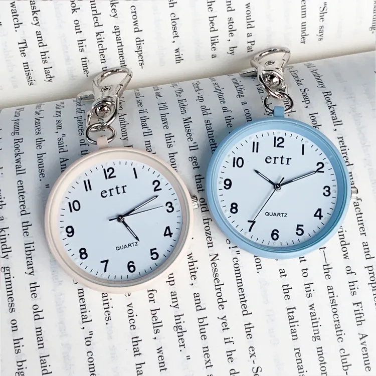 公务员考试指针夜光大数字钥匙扣挂表学生考试专用怀表便携石英表