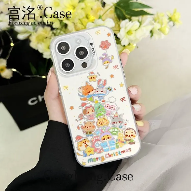 圣诞Q版动物城彩银壳适用于iPhone苹果17手机壳华为oppo小米手机