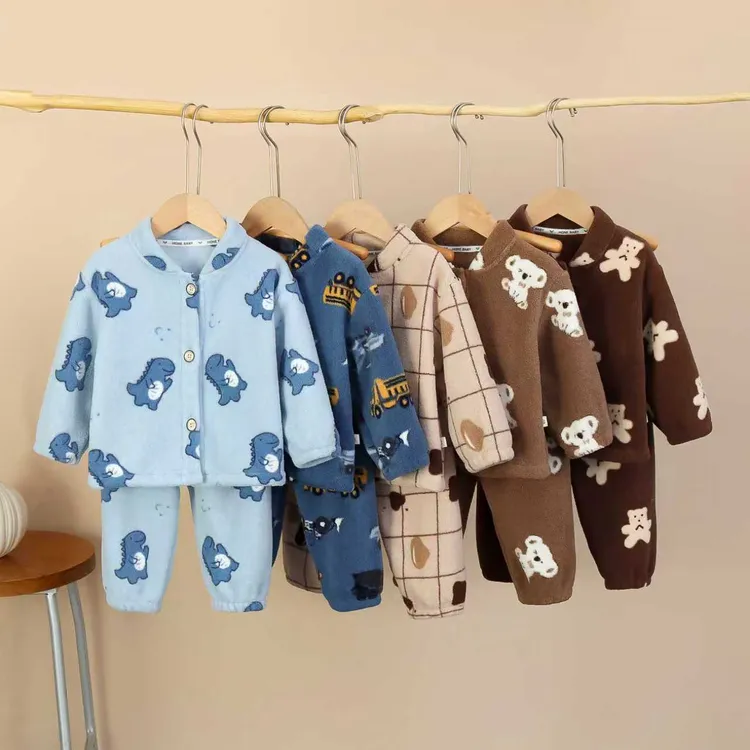 男女童2025秋冬季睡衣新款儿童女男孩法兰绒加绒家居服套装外穿